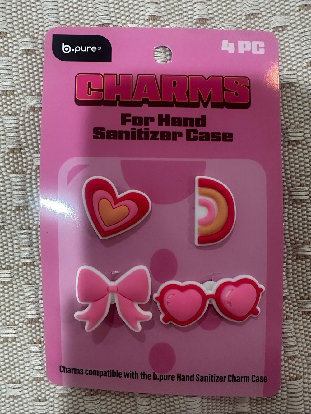 NWT BPure Hand Case croc charms pink sunglasses heart rainbow bow vital b pure